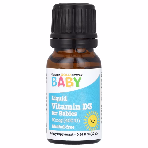 California Gold Nutrition, Baby Vitamin D3 Drops, 10 mcg (400 IU), 0.34 fl oz (10 ml) - Image 3