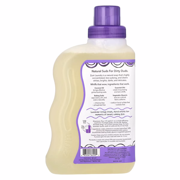 ZUM, Laundry Soap, Lavender, 32 fl oz (0.94 l) - Image 2