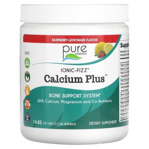 Pure Essence, Ionic-Fizz, Calcium Plus, Raspberry Lemonade, 14.82 oz (420 g)