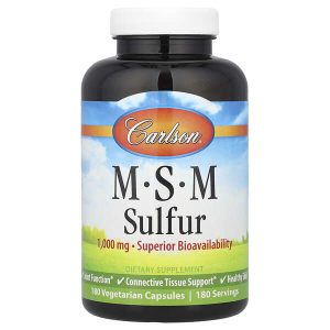 Carlson, MSM Sulfur, 1,000 mg, 180 Vegetarian Capsules
