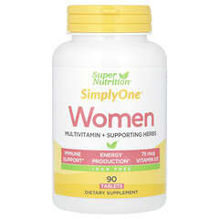 Super Nutrition, SimplyOne, Women’s Multivitamin + Supporting Herbs, Iron-Free, 90 Tablets