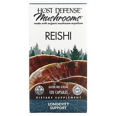 Host Defense, Mushrooms, Reishi, 1 g, 120 Capsules
